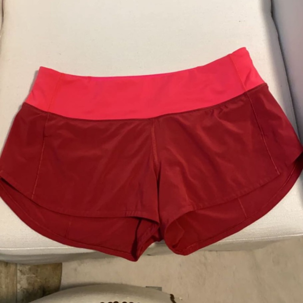 Red Lululemon Shorts Size 4
